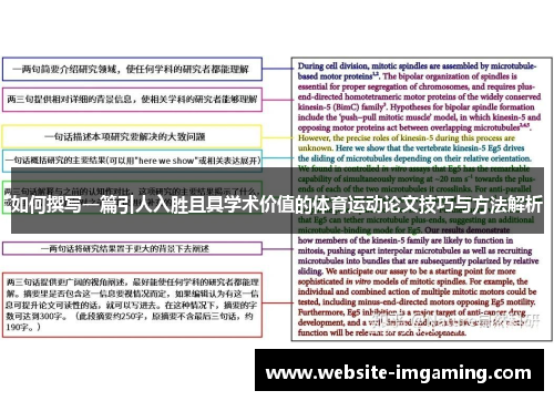如何撰写一篇引人入胜且具学术价值的体育运动论文技巧与方法解析