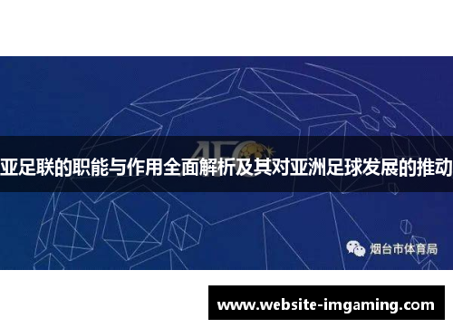 亚足联的职能与作用全面解析及其对亚洲足球发展的推动